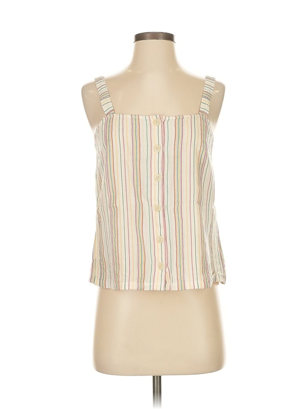 Madewell 100% Cotton Tank Button Down Striped